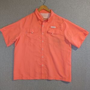 Habit Fishing River Guide Shirt Men's XL Salmon Short Sleeve 100% Polyester
